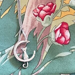 925 Sterling Silver Cat Pendant with Necklace